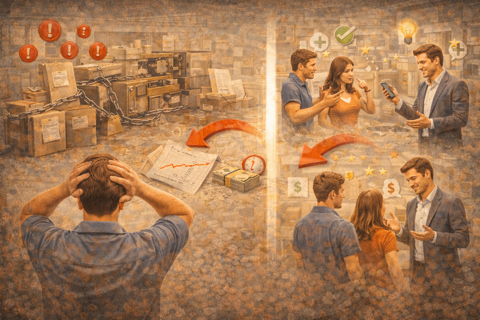 A falta de estrutura interna limita o crescimento da loja.